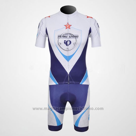 2011 Abbigliamento Ciclismo Pearl Izumi Bianco e Blu Manica Corta e Salopette